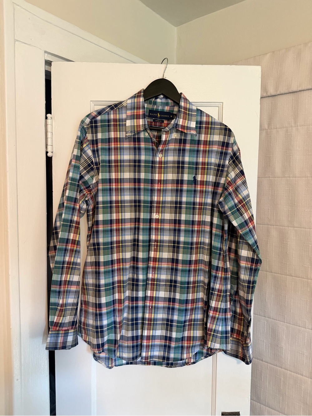 Ralph Lauren Plaid Button-Down Shirt in Blue, Green, Cream & Red